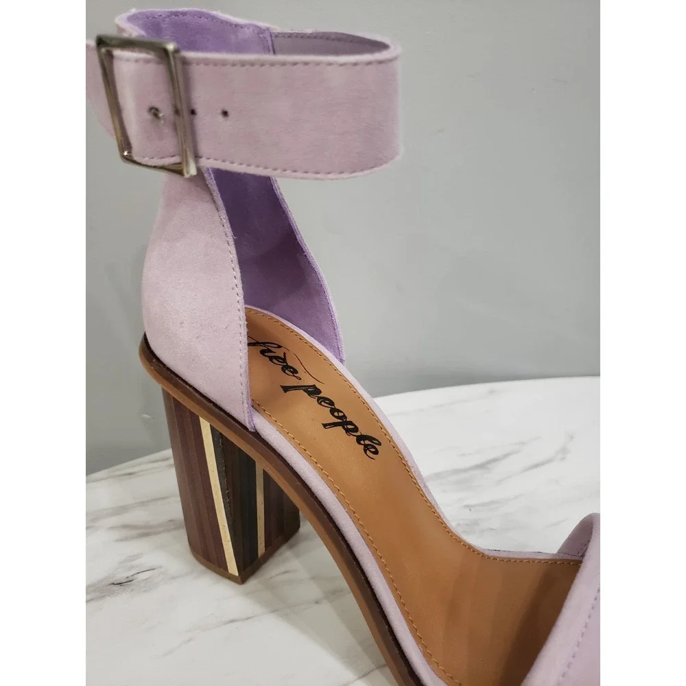NEW WITH‎ BOX Free People Lavender Suede Serenity Heel SIZE 38.5 / 8.5